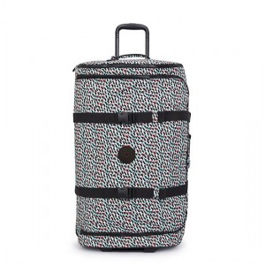 Kipling Aviana Large Printed Rolling Duffle Bags Multicolor | K-9530678