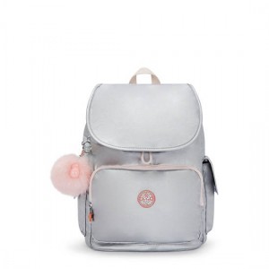 Kipling City Pack Metallic Backpack Silver | K-0516748