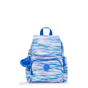 Kipling City Zip Mini Printed Backpack Blue | K-7089453