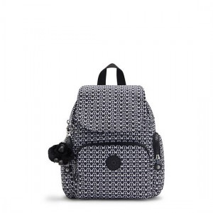 Kipling City Zip Mini Printed Backpack Dark Grey | K-9813740