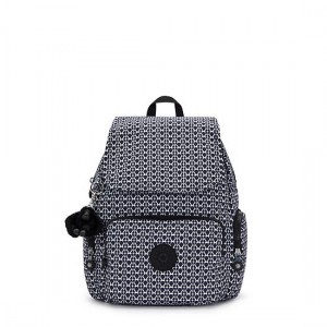 Kipling City Zip Small Printed Backpack Dark Grey | K-8947625