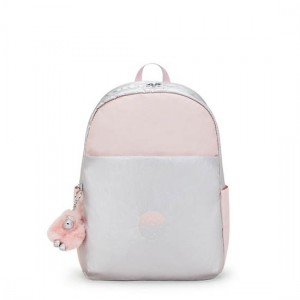 Kipling Haydar Metallic 15" Laptop Backpack White | K-5264798