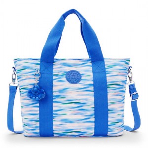 Kipling Minta Large Printed Shoulder Bags Blue | K-9476203