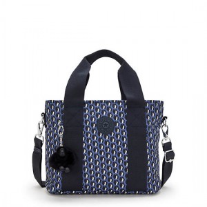 Kipling Minta Medium Printed Tote Bags Blue | K-0527936