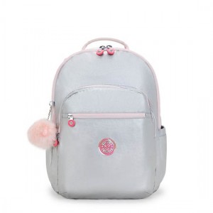 Kipling Seoul Extra Large Metallic 17" Laptop Backpack Silver | K-4716092