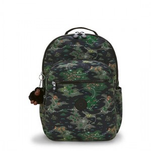 Kipling Seoul Extra Large Printed 17" Laptop Backpack Camo | K-0916437