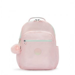 Kipling Seoul Lap Metallic 15" Laptop Backpack Pink | K-3674852