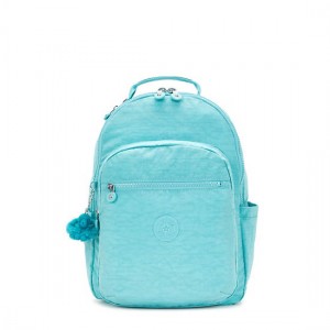 Kipling Seoul Large 15" Laptop Backpack Light Turquoise | K-3178492