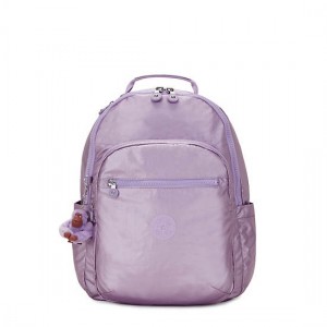 Kipling Seoul Large Metallic 15" Laptop Backpack Metal | K-8027365