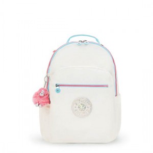 Kipling Seoul Large Metallic 15" Laptop Backpack White | K-6295387