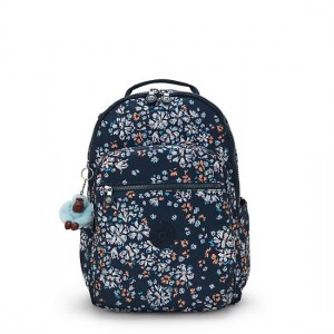 Kipling Seoul Large Printed 15" Laptop Backpack Flower | K-2135906