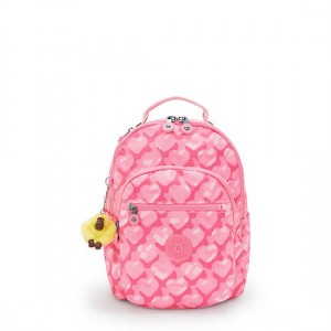 Kipling Seoul Small Printed Tablet Backpack Pink | K-2567349