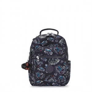 Kipling Seoul Small Printed Tablet Backpack Green | K-3856127