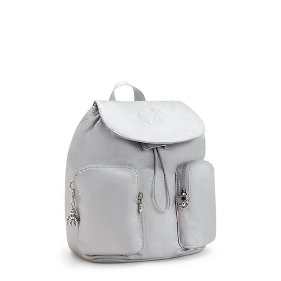 Kipling Anto Small Metallic Backpack Silver | K-6358912