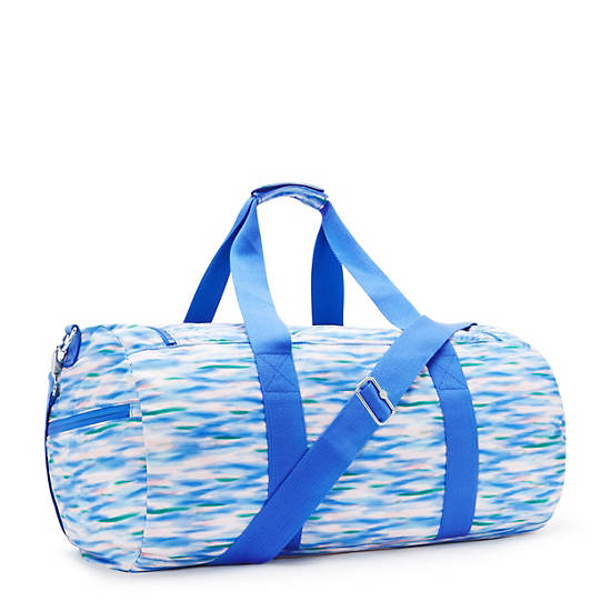 Kipling Argus Medium Printed Duffle Bags Blue | K-4617395