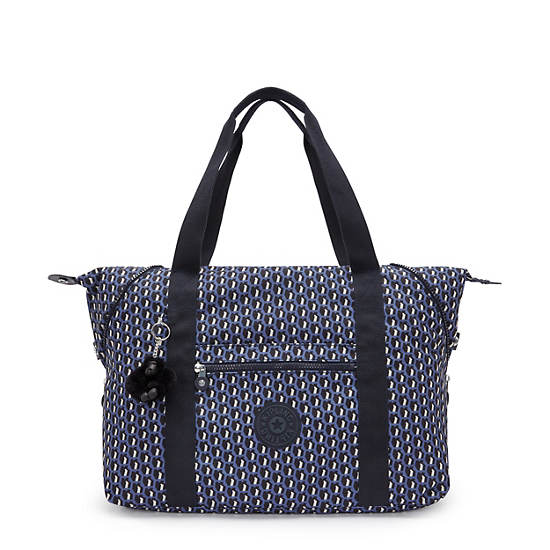 Kipling Art Medium Printed Tote Bags Blue | K-7348601