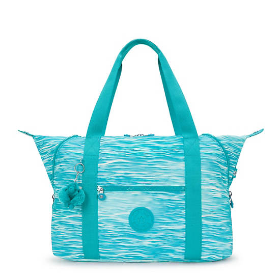 Kipling Art Medium Printed Tote Bags Light Turquoise | K-2435901