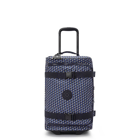 Kipling Aviana Small Printed Rolling Carry-On Duffle Bags Blue | K-1705294