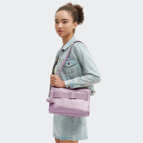 Kipling Charna Metallic Shoulder Bags Metal Purple | K-2618450