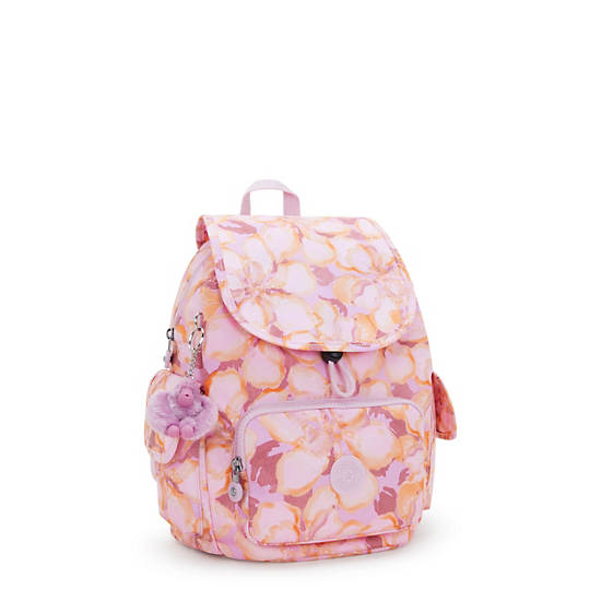 Kipling City Pack Small Printed Backpack Flower Pink | K-0743568