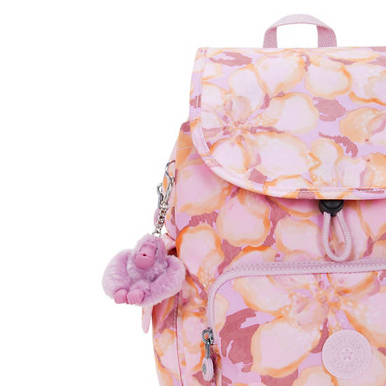 Kipling City Pack Small Printed Backpack Flower Pink | K-0743568