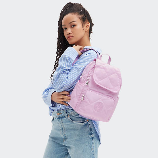 Kipling City Pack Small Quilted Backpack Pink | K-0785142