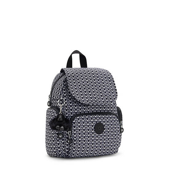 Kipling City Zip Mini Printed Backpack Dark Grey | K-9813740