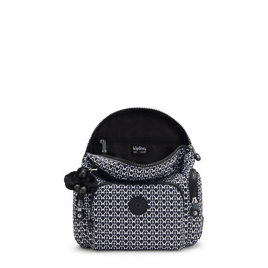 Kipling City Zip Mini Printed Backpack Dark Grey | K-9813740