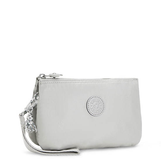 Kipling Creativity Extra Large Metallic Pouches Grey | K-0935421