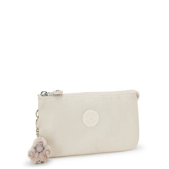 Kipling Creativity Large Metallic Pouches Beige | K-0394528