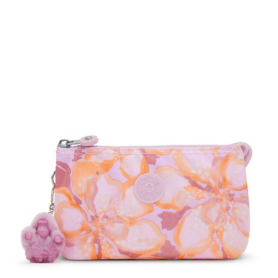 Kipling Creativity Large Printed Pouches Flower Pink | K-2135896