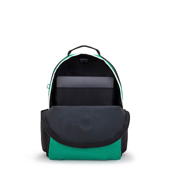 Kipling Damien Medium Laptop Backpack Deep Green Black | K-5293681