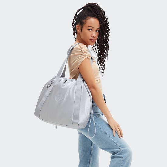 Kipling Elmar Metallic Tote Bags Silver | K-7012954