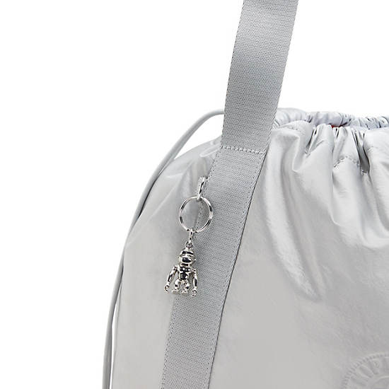 Kipling Elmar Metallic Tote Bags Silver | K-7012954