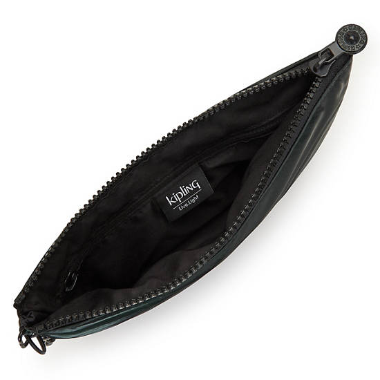 Kipling Fancy Metallic Puff Pouches Deep Green | K-7201465