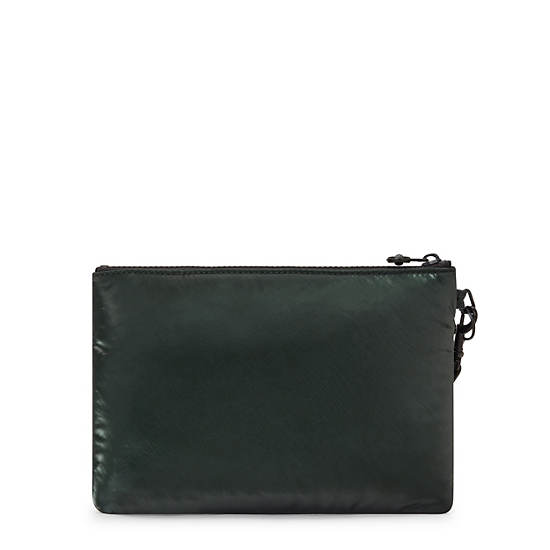 Kipling Fancy Metallic Puff Pouches Deep Green | K-7201465