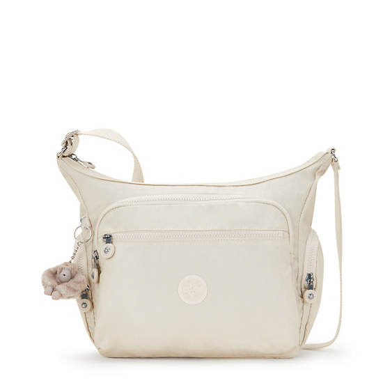 Kipling Gabbie Metallic Shoulder Bags Beige | K-9704125