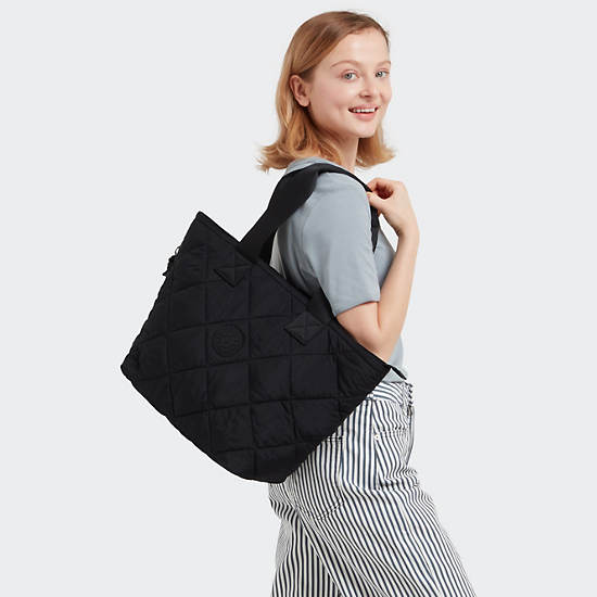 Kipling Irica Quilted Tote Bags Black | K-9476312