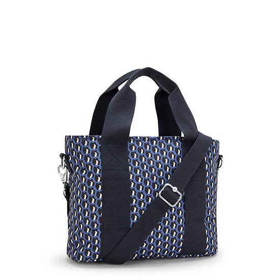 Kipling Minta Medium Printed Tote Bags Blue | K-0527936