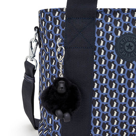 Kipling Minta Medium Printed Tote Bags Blue | K-0527936