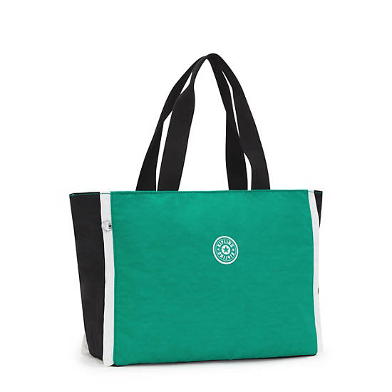 Kipling Nalo Tote Bags Deep Green Black | K-0381247