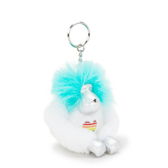 Kipling Pride Monkey Keychains White | K-6792184