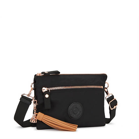 Kipling Riri Large Printed Crossbody Bags Rose Black | K-6735048