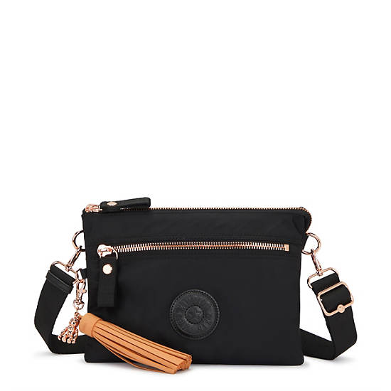 Kipling Riri Large Printed Crossbody Bags Rose Black | K-6735048