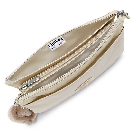 Kipling Riri Metallic Purses Beige | K-0617548