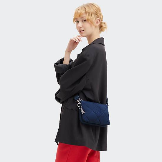 Kipling Riri Quilted Crossbody Bags Blue | K-5947381