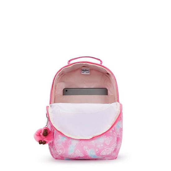 Kipling Seoul Small Printed Tablet Backpack Pink | K-7395621