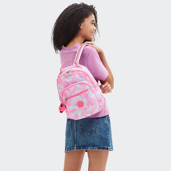 Kipling Seoul Small Printed Tablet Backpack Pink | K-7395621