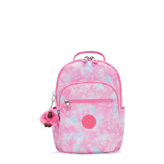 Kipling Seoul Small Printed Tablet Backpack Pink | K-7395621