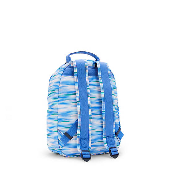 Kipling Seoul Small Printed Tablet Backpack Blue | K-4178659